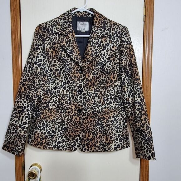 Le Suit Womens Sz 10 Animal Print Jacket Blazer - Picture 1 of 6